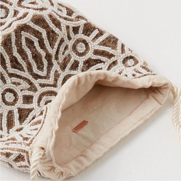 FREE PEOPLE PENNY PINCHING PURSE CROSSBODY TAN BEIGE MOTIF NEW - Picture 3 of 7